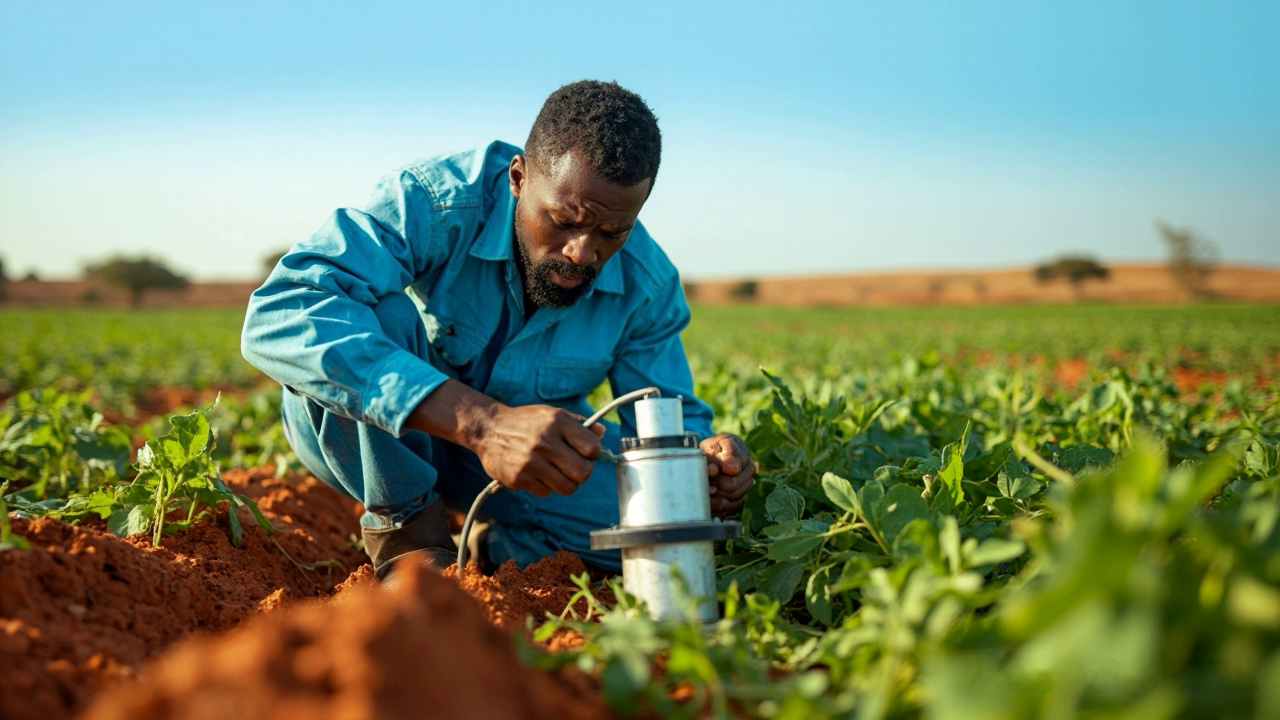 Technician Installing Sensor